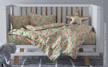 Постельное белье из бязи 125 г/м2 "Наслаждение" 1,5 сп. (диз.: 248 Мармелад 9/4 бз зеленый) КНБС