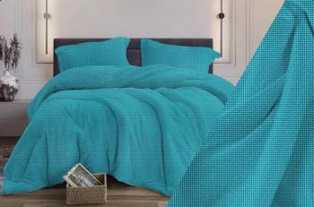 Постельное белье из бязи 125 г/м2 "Наслаждение" 2,0 сп. Евро (диз.: 316 Конфетти 4/1 бирюзовый) КНБ