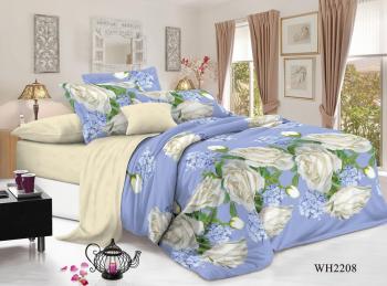 Постельное белье из сатина "Стелла" (пакет ПВХ) 2,0 сп. (диз.: WH2208) КСВС