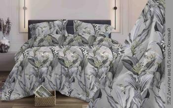 Постельное белье из бязи 125 г/м2 "Наслаждение" 2,0 сп. Евро (диз.: 352 Джунгли 8/5 серо-бежевый) КНБ