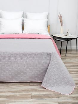 Покрывало &quot;Фиона&quot; устеп 140*215 (диз.: Розовый-серый) ПФ