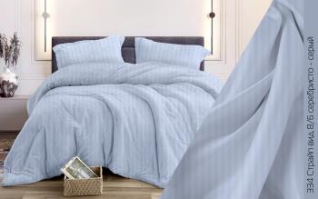 Постельное белье из бязи 125 г/м2 &quot;Наслаждение&quot; Евро (диз.: 334 Страйп 8/6 серебристо-серый) КНБЕ