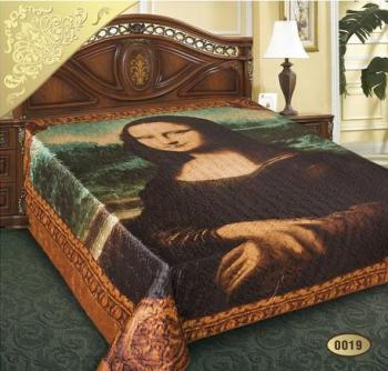 Покрывало РТ  &quot;Шелк&quot; ультрастеп пэ 200*220 (диз.: 0019 Мона Лиза) ПШ