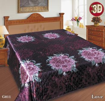 Покрывало  "Шелк" РТ ультрастеп спанбонд 200*220 (диз.: G011 Love) ПШ-200*220