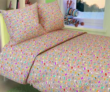 Постельное белье из бязи 125 г/м2 &quot;Сказочная страна&quot; 110*140 (диз.: 161 Малыши 1/1 бежевый) КБ