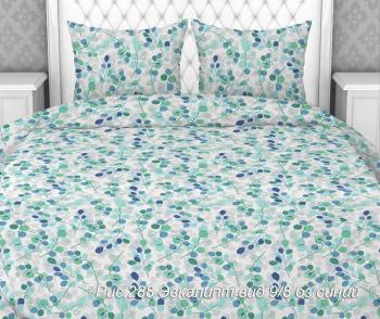 Постельное белье из бязи 125 г/м2 "Наслаждение" 1,5 сп. (диз.: 288 Эвкалипт 9/8 бз синий) КНБС