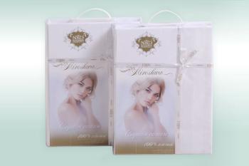 Постельное белье из страйп-сатина &quot;Мирослава&quot;  110*140 (диз.: 1 Белый нав. 40*60) КССС